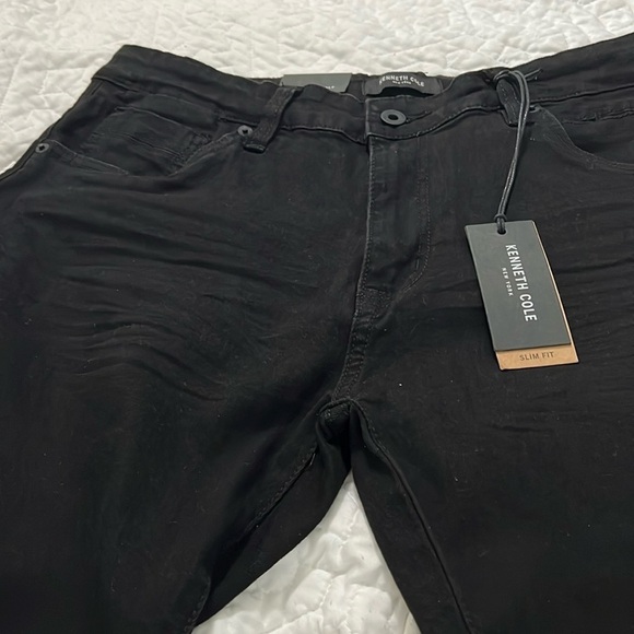 KENNETH COLE Men Slim Fit, Stretch Black Demin - Picture 3 of 13
